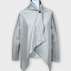 Sherpa Adventure Gear Women's‎ Gray Shawl Collar Wrap Cardigan Sweater Top Small